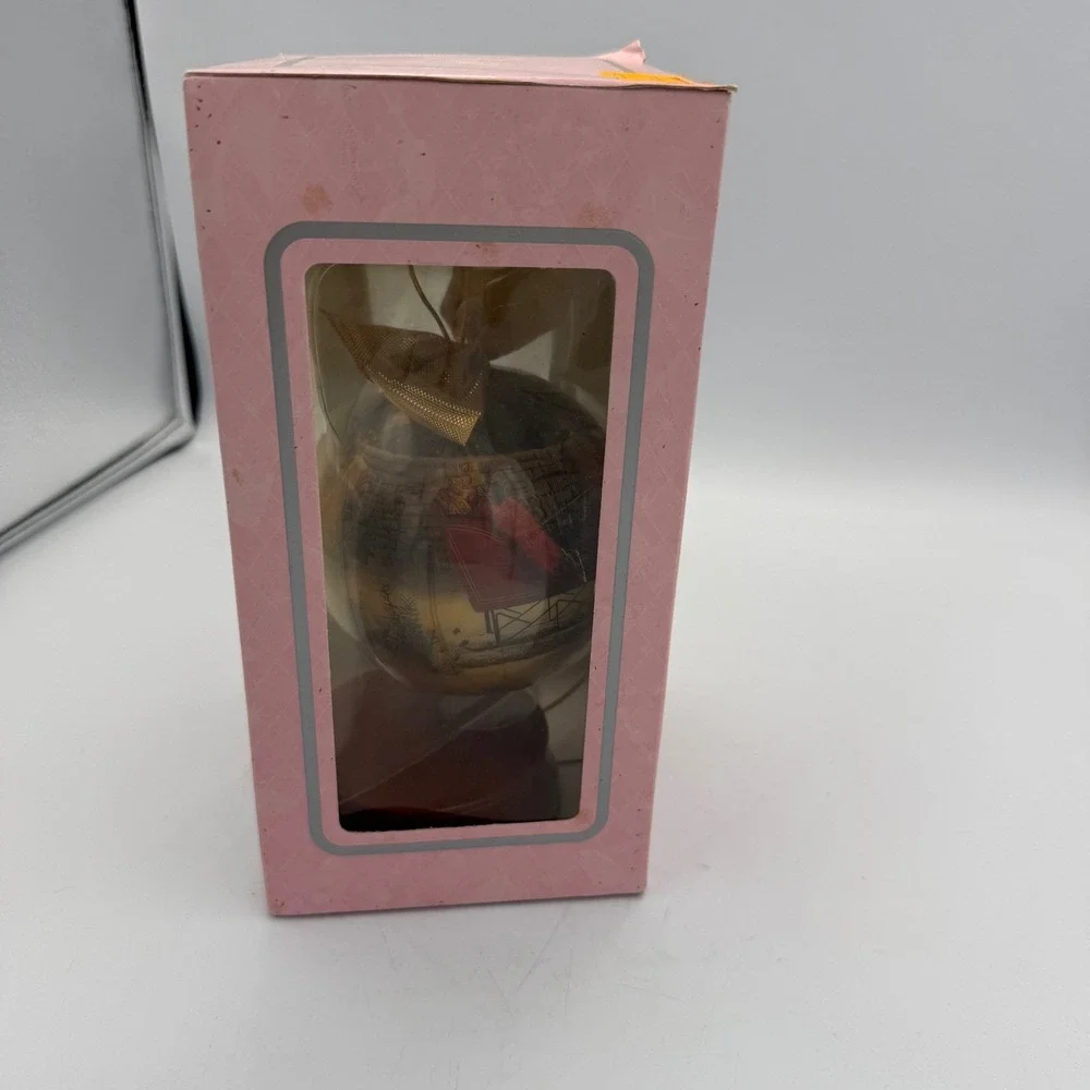 1997 Holiday Barbie 4 Inch Decoupage Ornament with Wooden Stand Matrix Vintage
